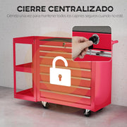 HOMCOM Carro de Herramientas con 7 Cajones Sistema de Cierre Central Negro