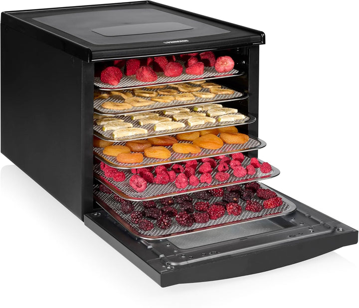 Princess Food Dehydrator con 6 Bandejas de Acero Inoxidable, Temperatura Ajustable, Pantalla Táctil, Temporizador hasta 48 Horas, 550 W, 01.112398.01.001