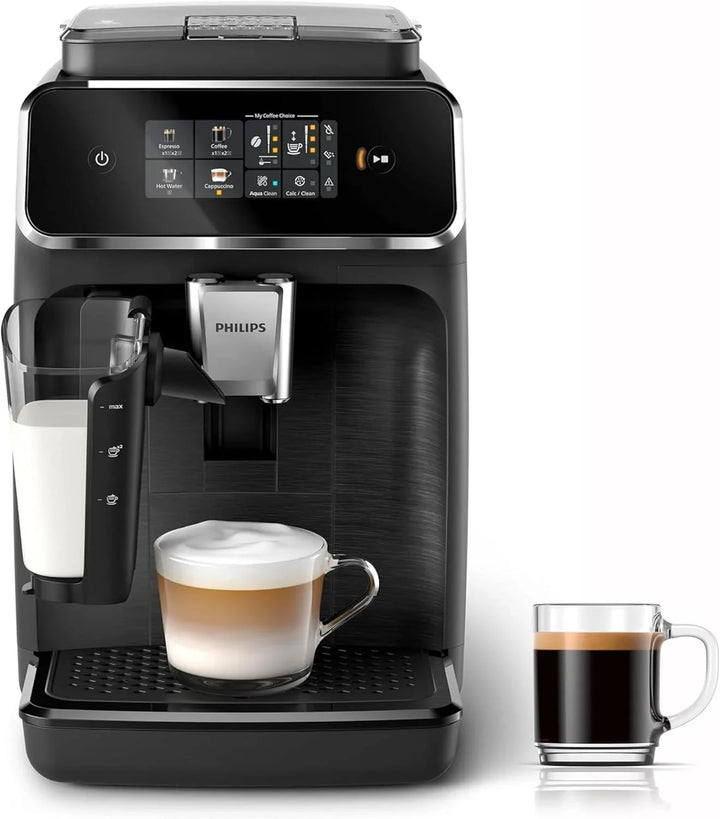 PHILIPS 2300 Cafetera Superautomática LatteGo, 4 bebidas, Negro Mate