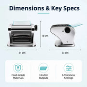 Máquina de Pasta Eléctrica de Acero Inoxidable silver-Triple-blade