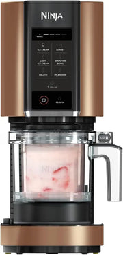 Ninja CREAMi Scoop & Swirl Ice Cream Maker and Ice Cream Yogurt Maker with 2 Tubs, 13 Functions, Makes Ice Cream, Creamy Ice Cream, Gelato, Sorbet, Smoothie and More, Bonus Option, Silver, NC701EU
