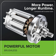 Greenworks GD40BV Soplador Aspirador de Hojas a Batería con Motor sin Escobillas, 280 km/h, 9,63 m³/min, Bolsa Recogedora de 45L SIN Batería de 40V y Cargador, Garantía de 3 Años