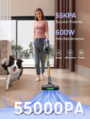Ultenic Aspiradora sin Cable 55Kpa/55Min con Cepillo Antienredos Mejorado