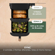 Ninja Double Stack XL, Freidora de Aire de Doble Cajón, 9,5L, Negro/Cobre