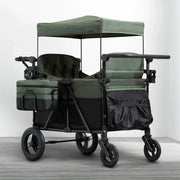 Carrito-Paseador Jeep Wrangler Deluxe para 4 Niños – Capota Desmontable, Bolsa Térmica, Asientos Modulares, Almacenamiento XXL, Ruedas Antipinchazos, Manillares Ajustables