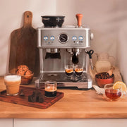Cecotec Cafetera Express Barista Power Espresso 20 Barista. 2250W, 20 Bares, Manometro y 2 Thermoblocks, Depósito de Café en Grano, Molinillo con 20 Niveles, Vaporizador