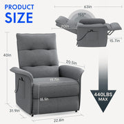 FLEXISPOT Sillón de Relax Eléctrico con Respaldo Ajustable, Reclinable de 105° a 155°, Sillon Reclinable, Sofá Relax Ergonómico Sillón para Dormitorio, Salón y Cine en casa (Gris Oscuro)