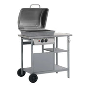 Barbacoa Portátil De Gas Con Mesita De 3 Estantes Plateado Vidaxl
