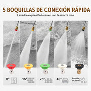 VEVOR Lavadora de Alta Presión a Gas Vertical 3400 PSI 2,6 GPM Limpiador de Alta Presión 10 L/min con Bomba de Aluminio, Pistola Rociadora, Varilla de Extensión, 5 Boquillas para Casas, Vehículos