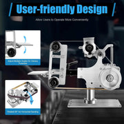Lijadora de banda con 2 bandas, abrasivas 550W lijadora, eléctrica para madera velocidad ajustable mini lijadoras de banda para metal con transportador
