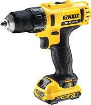Dewalt DCD710D2 - Taladro Atornillador XR 10.8V, 24 Nm, con 2 Baterías de Litio 2Ah y Maletín, Negro/Amarillo
