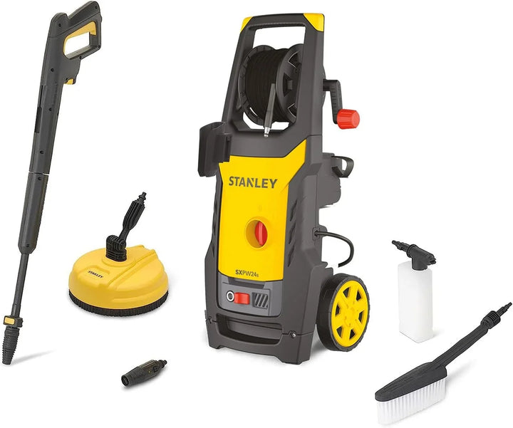 Stanley Hidrolimpiadora SXPW24BX | Alta Presión | para Automóviles Y Superficies Externas | con Limpiadora de Superficies y Cepillo Fijo | Presión máx. 170 Bar | Caudal máx. 500 l/h | Consumo 2400 W