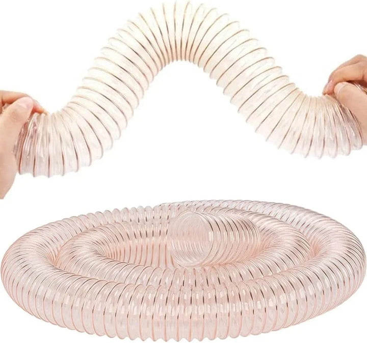 Manguera flexible de recogida de polvo de poliuretano, 8 m, 120 mm, resistente a pinchazos, alambre de acero al carbono, manguera de humo reforzada para extractores de polvo, taller y uso industrial