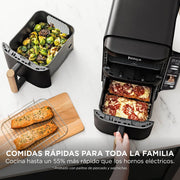 Ninja Double Stack XL, Freidora de Aire de Doble Cajón, 9,5L, Negro/Cobre