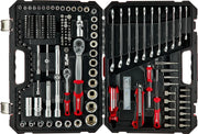 Einhell - Maletín de herramientas de 233 piezas (trinquetes, llaves combinadas, juego de brocas, enchufes, extensiones, uso versátil, compatibilidad de máquinas)