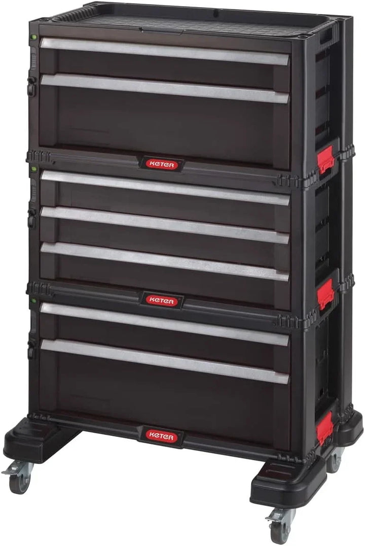 Keter- Carro de herramientas con 7 cajones, 59.85 x 37.76 x 83.2 cm, Color Negro