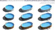 Piscina de Acero Elevada,Redonda con Aspecto Acero Blanco. Piscinas Desmontables para Jardín 350 x 120 cm - Piscina Gre KIT350ECO Fidji.