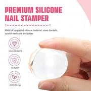 Aokitec 4PCS French Tip Nail Stamper Kit Clear Jelly Silicone Nail Art Stamp