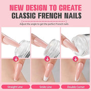 Aokitec 4PCS French Tip Nail Stamper Kit Clear Jelly Silicone Nail Art Stamp