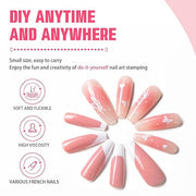 Aokitec 4PCS French Tip Nail Stamper Kit Clear Jelly Silicone Nail Art Stamp