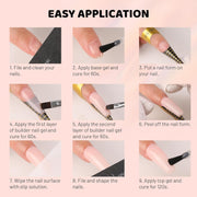 Aokitec Builder Nail Gel Kit - 60g Nude Hard Gel for Nails HEMA-Free Builder Gel for Apex Building, Nail Repair & Overlay