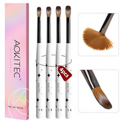 Aokitec 4PCS Acrylic Nail Brush Set (8/10/12/14) - Professional Salon Quality for Flawless Extensions & 3D Carving Nail Art Tools