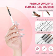 Aokitec 4PCS Acrylic Nail Brush Set (8/10/12/14) - Professional Salon Quality for Flawless Extensions & 3D Carving Nail Art Tools