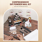 Aokitec 92Pcs Dip Powder Nail Kit - 20＋1 Colors Dipping Powder Set  white silver black