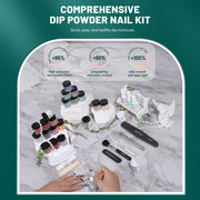Aokitec 92 PCS Dip Powder Nail Kit with Everything - 20+1 Colors Dip nail Powde Set