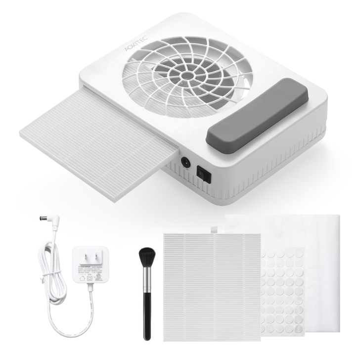 Aokitec 48W Electric Nail Dust Collector Reusable Filter Salon Nail Vacuum Cleaner