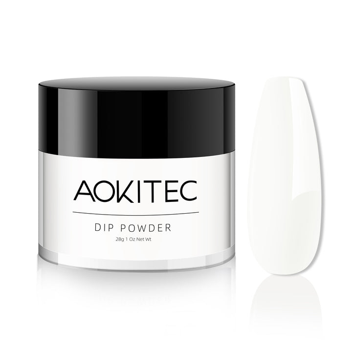Aokitec Milky White Dip Powder for Salon & Home DIY Nail Art 10g