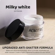 Aokitec Milky White Dip Powder for Salon & Home DIY Nail Art 10g