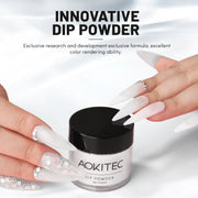 Aokitec Milky White Dip Powder for Salon & Home DIY Nail Art 10g