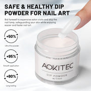 Aokitec Milky White Dip Powder for Salon & Home DIY Nail Art 10g