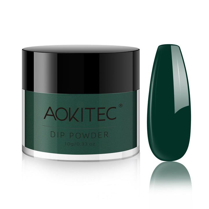 Aokitec Forest Green Dip Powder for Salon & Home DIY Nail Art 10g