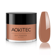 Aokitec Toffee Color Dip Powder for Salon & Home DIY Nail Art