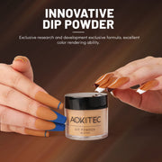 Aokitec Toffee Color Dip Powder for Salon & Home DIY Nail Art