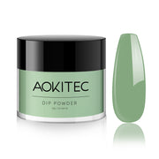 Aokitec Pastel Green Dip Powder for Salon & Home DIY Nail Art
