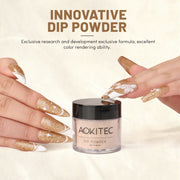 Aokitec Glitter Gold Dip Powder for Salon & Home DIY Nail Art 10g