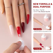 Aokitec 3 Colors Dip Powder Nail Kit - Pink Red Wine Red Dip Powder With Nail Tools