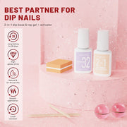 Aokitec 3 Colors Dip Powder Nail Kit - Pink Red Wine Red Dip Powder With Nail Tools