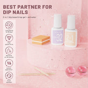 Aokitec Sparkling Series Dip Powder Nail Kit - Glitter Pink Silver Gold