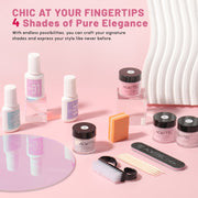 Aokitec Dip Powder Nail Kit - 4 Colors Romantic Pinky Series Set