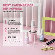 Aokitec Dip Powder Nail Kit - 4 Colors Romantic Pinky Series Set