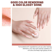 Aokitec Fall Series Dip Powder Nail Kit  White Nude Pink Brown Giltter 8＋1 Colors