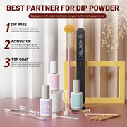 Aokitec Fall Series Dip Powder Nail Kit  White Nude Pink Brown Giltter 8＋1 Colors