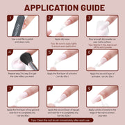 Aokitec Fall Series Dip Powder Nail Kit  White Nude Pink Brown Giltter 8＋1 Colors