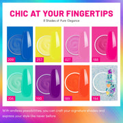 Aokitec All Season Dip Powder Nail Kit - Spring Summer Hot Pink Blue Neon Yellow Glitter Vibrant Series