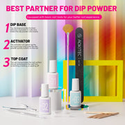 Aokitec All Season Dip Powder Nail Kit - Spring Summer Hot Pink Blue Neon Yellow Glitter Vibrant Series