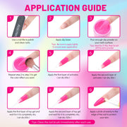 Aokitec All Season Dip Powder Nail Kit - Spring Summer Hot Pink Blue Neon Yellow Glitter Vibrant Series